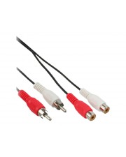 InLine Audioverlängerungskabel RCA x 2 W bis x 2 M 20 m Schwarz (89934L)