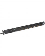 DIGITUS Verlängerungsschnur Rack-montierbar Eingabe Eingang Stromversorgung 8 Ausgangsstecker 19" 2 m Schwarz (DN-95401)