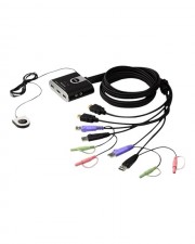 ATEN KVM-/Audio-Switch USB 2 x KVM/Audio, 1 lokaler Benutzer, Desktop (CS692)