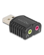 Delock Externe USB Soundkarte 24 Bit 96 kHz Plug & Play für Windows MAC Linux Chrome (65964)