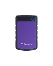 Transcend TS2TSJ25H3P 2 TB portable externe Festplatte (HDD) in purple (lila) mit Backup-Funktion (Datensicherung per Knopfdruck) und Schutzhülle stoßfest robust, Plug und Play (TS2TSJ25H3P)