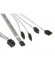 Supermicro Internes SAS-Kabel mit Sidebands Überkreuzung 4x Mini SAS HD SFF-8643 M bis SATA Seitenband W 55 cm (CBL-SAST-0631)