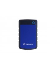 Transcend StoreJet TS4TSJ25H3B 4TB portable Festplatte (HDD) in grau/blau mit Backup-Funktion Datensicherung per Knopfdruck und Schutzhülle stoßfest robust Plug und Play 2.5