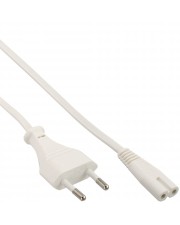 InLine Netzkabel Netzstecker auf Euro 8 C7 Stecker weiß 0,3m 0,3 m (16603W)