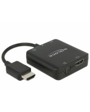 Delock HDMI Audio Extractor 4K 60 Hz kompakt HDMI-A Videokabel-Adapter- zur Auskoppelung des Audiosignal (63276)