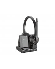 HP Poly Savi 8220 8200 series Headset On-Ear DECT / Bluetooth kabellos Adapter USB-A via Schwarz Zertifiziert für Microsoft Teams UC-zertifiziert (8D3F5AA)
