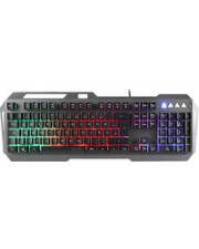 SPEEDLINK LUNERA Volle Größe 100% USB QWERTZ LED Schwarz Metal Rainbow Gaming Keyboard 5 illumination modes DE layout USB-A black (SL-670006-BK)