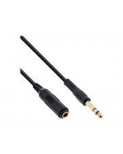 InLine Kopfhörerverlängerungskabel Stereo-Stecker M bis W 2 m Schwarz (99972)