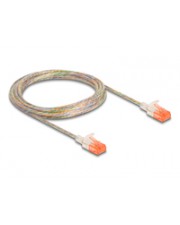 Delock RJ45 Netzwerkkabel Cat.6A U/UTP Slim 3 m transparent Netzwerk CAT 6a UTP 3 m (80355)