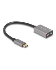 Delock Externe USB Soundkarte mit Type-C Stecker auf 2 x 3.5 mm Klinkenbuchse Plug & Play (67071)
