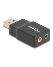 Delock Externe USB Soundkarte mit USB-A Stecker auf 2 x 3.5 mm Klinkenbuchse Plug & Play (66634)