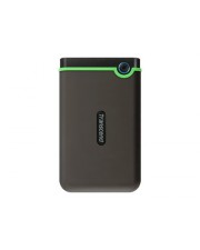 Transcend TS1TSJ25M3S 1 TB stabile tragbare externe USB3.1 Festplatte (HDD) kompakt stoßunempfindlich und leicht in grau/grün mit Backup-Funktion (Datensicherung per Knopfdruck) Plug und Play (TS1TSJ25M3S)