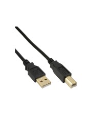 InLine 100er Bulk-Pack USB 2.0 Kabel A an B schwarz Kontakte gold Digital/Daten 1 m (B-34510S)