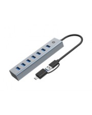 Conceptronic USB-Hub 7-Port 3.0 ->7x3.0 5Gbps grau (HUBBIES21G)