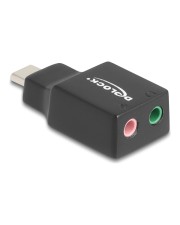 Delock Externe USB Soundkarte mit Type-C Stecker auf 2 x 3.5 mm Klinkenbuchse Plug & Play (67128)