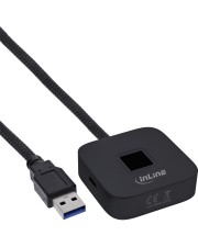 InLine USB Fingerabdruckscanner mit Hub Windows Hello kompatibel 1,5m schwarz Sicher anmelden ohne Passwort: Unterst?tzt f?r eine schnelle und zuverl?ssige Fingerabdruck-Authentifizierung. Kein Datenverlust durch lokalen Speicher: Fingerabdruckdaten werde (41360S)