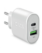 SBS Travel Charger 1x USB Type C+ 1 AFC 20W Typ C (TETRPD20W)