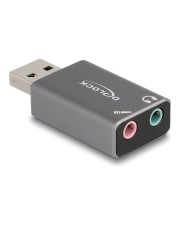 Delock Externe USB Soundkarte mit USB-A Stecker auf 2 x 3.5 mm Klinkenbuchse Plug & Play (66633)