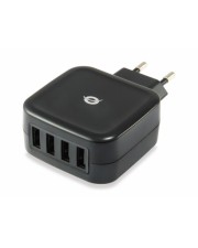 Conceptronic Althea Innenraum AC 5 V Schwarz 25 W 4x USB 5V / max 5A 110-240 V 94.6 x 59 x 28.5 mm 75 g (ALTHEA04B)