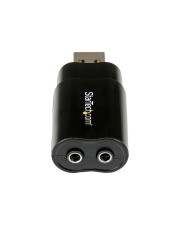 StarTech.com USB Audio Adapter auf Soundkarte in Schwarz Soundcard mit Stecker und 2x 3,5mm Klinke Stereo 2.0 (ICUSBAUDIOB)