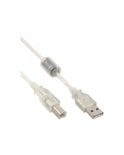 InLine USB-Kabel USB M bis Typ B M 2.0 7 m durchsichtig (34557)