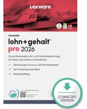Lexware lohn+gehalt pro 2026 Abo-Vertrag 1 Jahr 1 Benutzer Download Win, Deutsch (nur für Neukunden) (09172-2044)